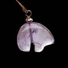 Load image into Gallery viewer, Amethyst Sterling Silver Zuni Bear Drop Pendant | 1" Long | Purple |