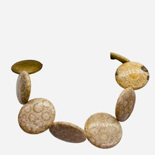 Load image into Gallery viewer, Fossilized Coral 35mm Coin Pendant Bead Strand 109156