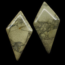 Load image into Gallery viewer, Owyhee Jasper Kite Briolette Pendant Beads | 43x23x4mm | Gray Black | 2 Beads |