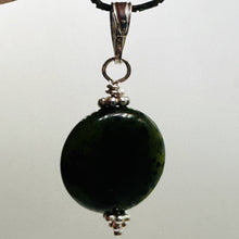 Load image into Gallery viewer, Chinese Jade Sterling Sterling Silver Pendant | Green | 1 1/4" Long | 1 Pendant|