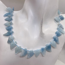 Load image into Gallery viewer, Natural Aquamarine Leaf Bead Strand | 150cts | 20x13x4 - 16x10x3mm | 35 Beads |