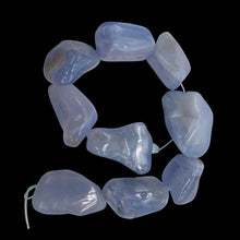 Load image into Gallery viewer, Chalcedony 8" Strand Nugget Beads | 29x21x18-21x14x14mm | Blue | 9 Beads |
