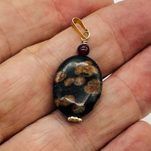 Load image into Gallery viewer, Natural Poppy Ocean Jasper 14K Gold Filled Pendant | Pink, Black | 1 1/4"}