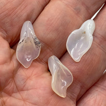 Load image into Gallery viewer, Chalcedony Calla Lily Flower Beads | 22x11x2.5mm - 27x11x2mm | White | 3 Beads |