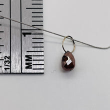 Load image into Gallery viewer, Champagne Diamond Faceted .41ct Briolette Bead | 5x3mm | Red Tint | 1 Bead |
