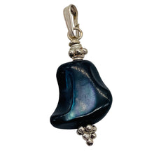 Load image into Gallery viewer, Black Lip Shell Sterling Silver Drop Pendant | 1" Long | Black White| 1 Pendant|