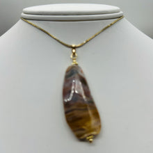 Load image into Gallery viewer, Ocean Jasper 14K Gold Filled Pendant | 2 1/2" Long | Pink, Orange, Gray |