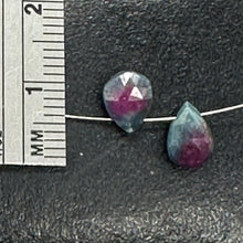 Load image into Gallery viewer, Ruby Zoisite Exquisite Flat Pear Briolette Beads | 7x6x3mm| Green, Red| 2 Beads|
