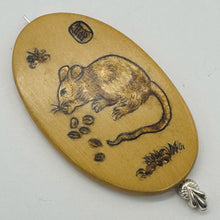 Load image into Gallery viewer, Chinese Year of the Rat Pendant Bead | 2" Long | Tan, Brown | 1 Pendant Bead |
