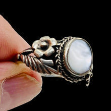 Load image into Gallery viewer, Mother of Pearl Sterling Silver Flower Leaf Ring | Size 8 | Silver | 1 Ring |