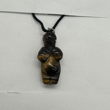 Load image into Gallery viewer, Tigereye Stone Goddess Pendant Necklace | 3/4' Long | Bronze | 1 Pendant |
