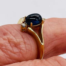 Load image into Gallery viewer, Indicolite Tourmaline Diamond 14K Gold Oval Ring | Size 7 | Blue | 1 Ring |