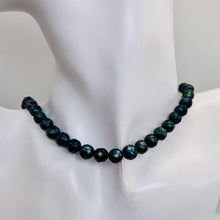 Load image into Gallery viewer, Faceted Fresh Water Pearl Round 16" Strand | 7mm | Iridescent Blue | 52 Pearls|