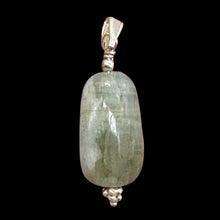 Load image into Gallery viewer, Aquamarine and Sterling Silver Drop Pendant | 1 3/8" Long | Aqua | 1 Pendant |