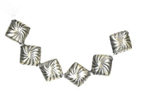 Load image into Gallery viewer, 6 Spiraling Diagonal-Swirled Silver Bali 9x6mm Beads 4043