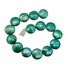 Load image into Gallery viewer, Green Wave 12 to 13mm Freshwater Coin Pearl 8 inch Strand 9442HS