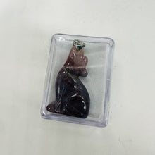 Load image into Gallery viewer, Rainbow Jasper Stone Wolf Pendant | 1 1/2" Long | Pink, Rainbow | 1 Pendant |