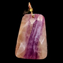 Load image into Gallery viewer, Fluorite 14K Gold Filled Wire Wrap Trapezoid Pendant| 2" Long | Purple, Clear |