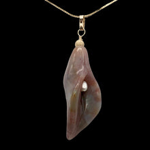 Load image into Gallery viewer, Lily! Fancy Jasper Carved Flower 14Kgf Pendant | 2" Long | Purple | Flower |