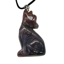 Load image into Gallery viewer, Rainbow Jasper Stone Wolf Pendant | 1 1/2" Long | Pink, Rainbow | 1 Pendant |
