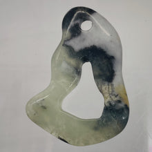 Load image into Gallery viewer, Serpentine New Jade 14g Irregular Loop Pendant Bead | 54x40x5mm | Gray, White |