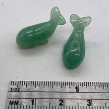 Load image into Gallery viewer, Splash 2 Adorable Green Aventurine Whale Animal Beads | 20x13x11mm | Green