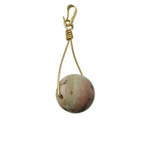 Load image into Gallery viewer, Pink Peruvian Opal Matte Finish Spinner Pendant | Pink, Black | 1 1/4" Long |