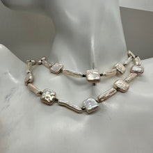 Load image into Gallery viewer, Pearl Gentle Peach Sterling Silver Double Strand Necklace | 18" | Peach White |