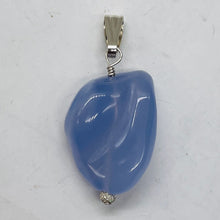 Load image into Gallery viewer, Blue Chalcedony Sterling Silver Designer Pendant | 1 1/2" Long| Blue| 1 Pendant|