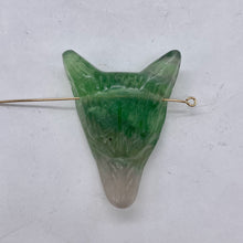 Load image into Gallery viewer, Fluorite Carving Wolf Head Pendant Bead | 40x30x10mm | Green | 1 Bead |