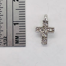 Load image into Gallery viewer, Tiny Sterling Silver Cubic Zirconia Cross | 1/2" Long | Silver | 1 Pendant |