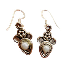 Load image into Gallery viewer, Fresh Water Pearl Sterling Silver Earrings | 1 1/2" Long | White | 1 Pair |