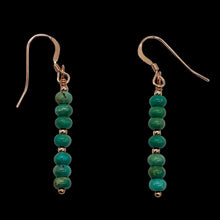 Load image into Gallery viewer, Unique Natural USA Turquoise 14K Rose Gold Filled Earrings | Blue | 1 1/2" Long|