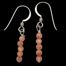 Load image into Gallery viewer, Stiletto Gem Quality Rhodochrosite Drop Silver Earrings