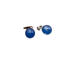 Load image into Gallery viewer, Fashion Agate Round Post Earrings | 8mm | Blue | 1 Pair |