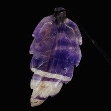 Load image into Gallery viewer, Amethyst Carved Pendant Leaf | 60x30x8mm | Purple White | 1 Bead |