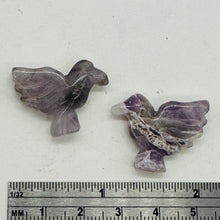 Load image into Gallery viewer, Lovely 2 Hand Carved Amethyst Dove Bird Beads | 18x18x7mm | Purple