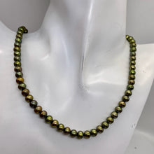 Load image into Gallery viewer, Fresh Water Pearls Round 16" Strand | 6mm | Iridescent Olive | 74 Pearls |