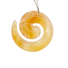 Load image into Gallery viewer, Chalcedony, Mandarin Spiral | 32x4.5mm | Orange | 1 Pendant Bead |
