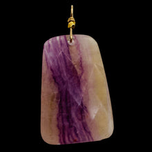 Load image into Gallery viewer, Fluorite 14K Gold Filled Wire Wrap Trapezoid Pendant| 2" Long | Purple, Clear |