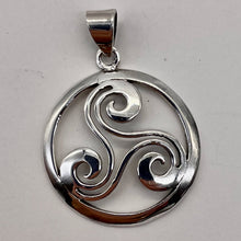 Load image into Gallery viewer, Celtic Triskelion Sterling Silver Charm | 1 1/4" Long | Silver | 1 Pendant |