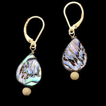 Load image into Gallery viewer, Abalone 14K Gold Filled Drop Earrings | 1 1/2" Long | Pink Blue |