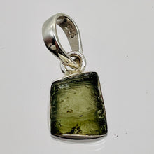 Load image into Gallery viewer, Moldavite 9.45ct Sterling Silver Square Pendant | 3/4" Long | Green | 1 Pendant|