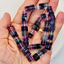 Load image into Gallery viewer, Natural Fluorite 8" Strand | 5mm | Purple Blue Green | 5mm | Cube | 23 Beads |