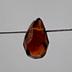 Merlot Zircon Gemstone .37 ct Briolette Bead | 5x3mm | Dark Orange| 1 Bead |