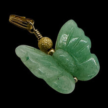 Load image into Gallery viewer, Flutter Carved Aventurine Butterfly 14Kgf Pendant | 1 1/4" Long | Green |