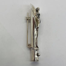 Load image into Gallery viewer, Cupid with Flute Sterling Silver Long Bell Pin | 2" Long | Silver | 1 Lapel Pin|