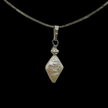 Load image into Gallery viewer, White Freshwater Pearl Pendant Sterling Silver Diamond Shape 14x10mm