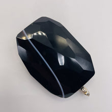 Load image into Gallery viewer, Onyx Flat Faceted Rectangular Pendant Bead | 50x48x14mm | Black White | 1 Bead |