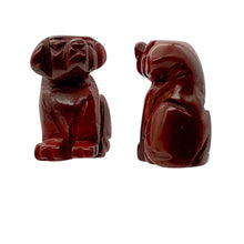 Load image into Gallery viewer, Faithful 2 Brecciated Jasper Hand Carved Dog Beads | 22x15x15mm | Red